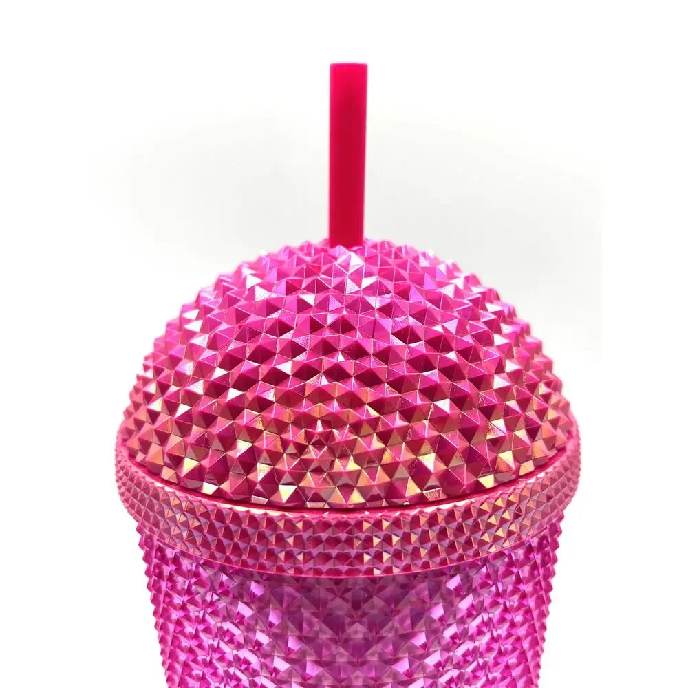 Starbucks 2025 Iridescent Pink Domed Studded 24oz Venti Cold Cup Tumbler NEW